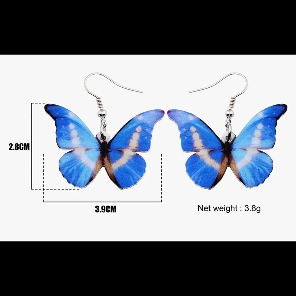 Butterfly earrings Acrylic Two sided earrings